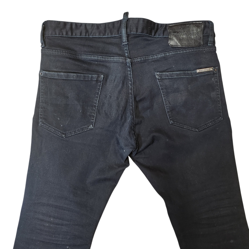 DSQUARED2 Men's Black Slim Skinny Straight Jeans Made In Italy Designer And Rare
